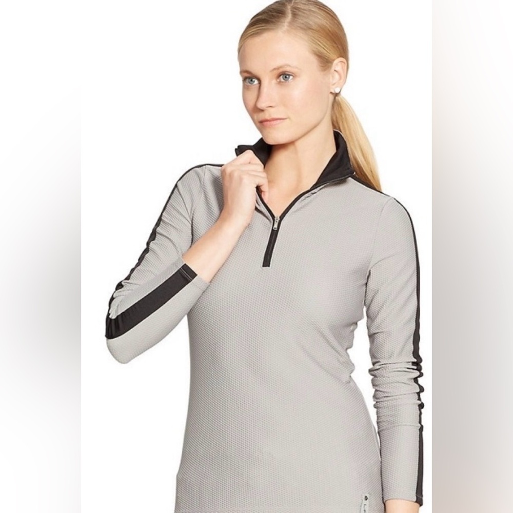 Lauren Ralph Lauren Gray & Black 1/4 Zip Pullover, Sz XXL